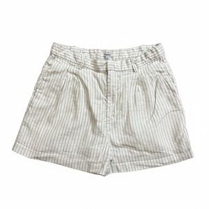 Madewell The Pleated Trouser Shorts | Pinstripe Linen Blend | Size 8
